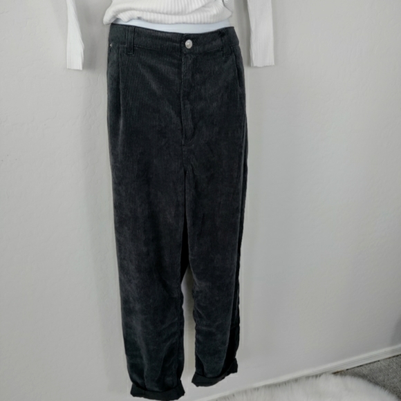 H&M Pants - 2/$15 H&M Divided Black Corduroy Pants Size 16 Cuffed Hem
